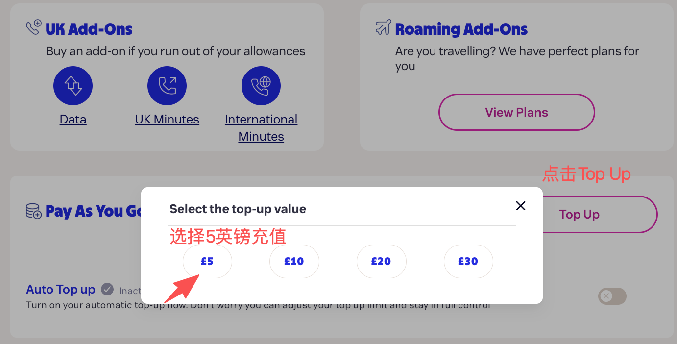 Lebara UK:Pay as you go 充值