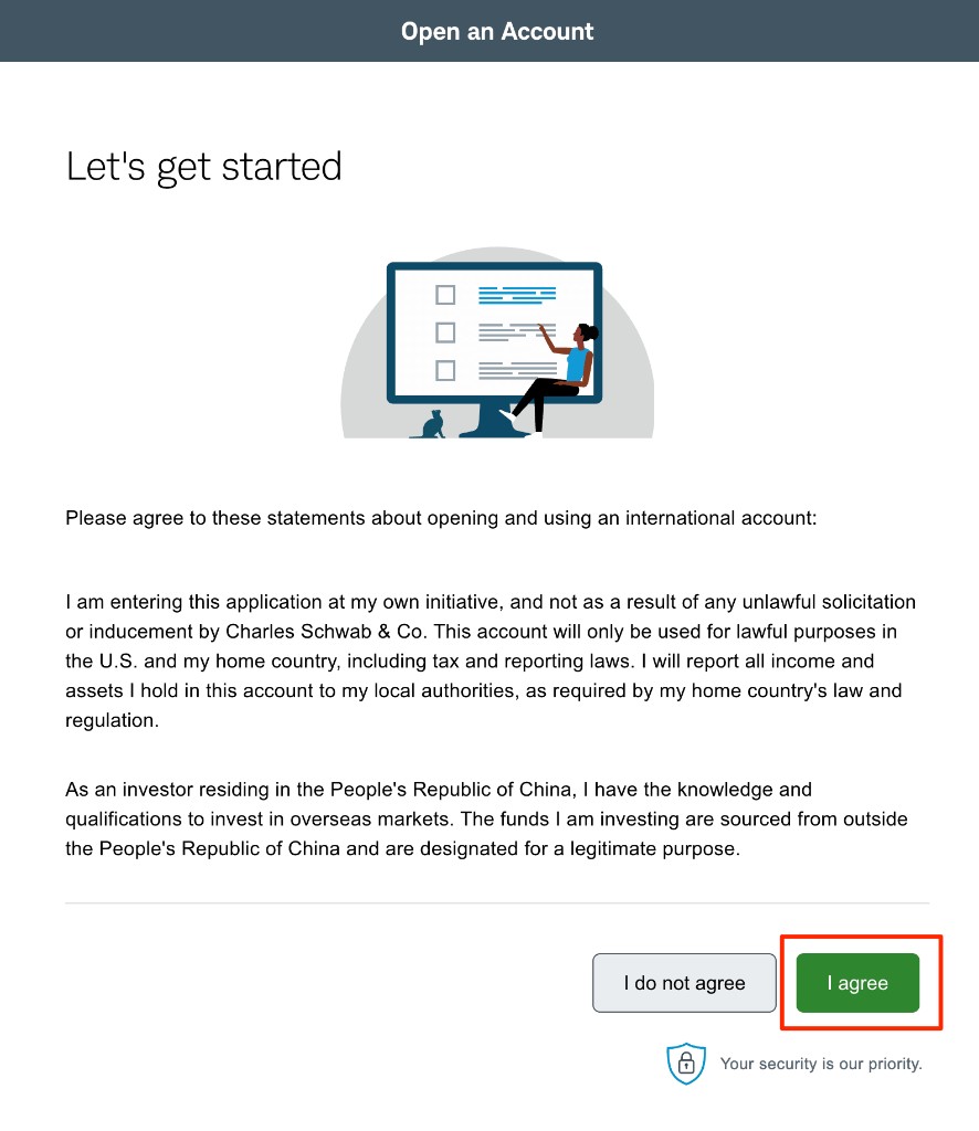 Let's get started 页面:点击 I agree 同意协议